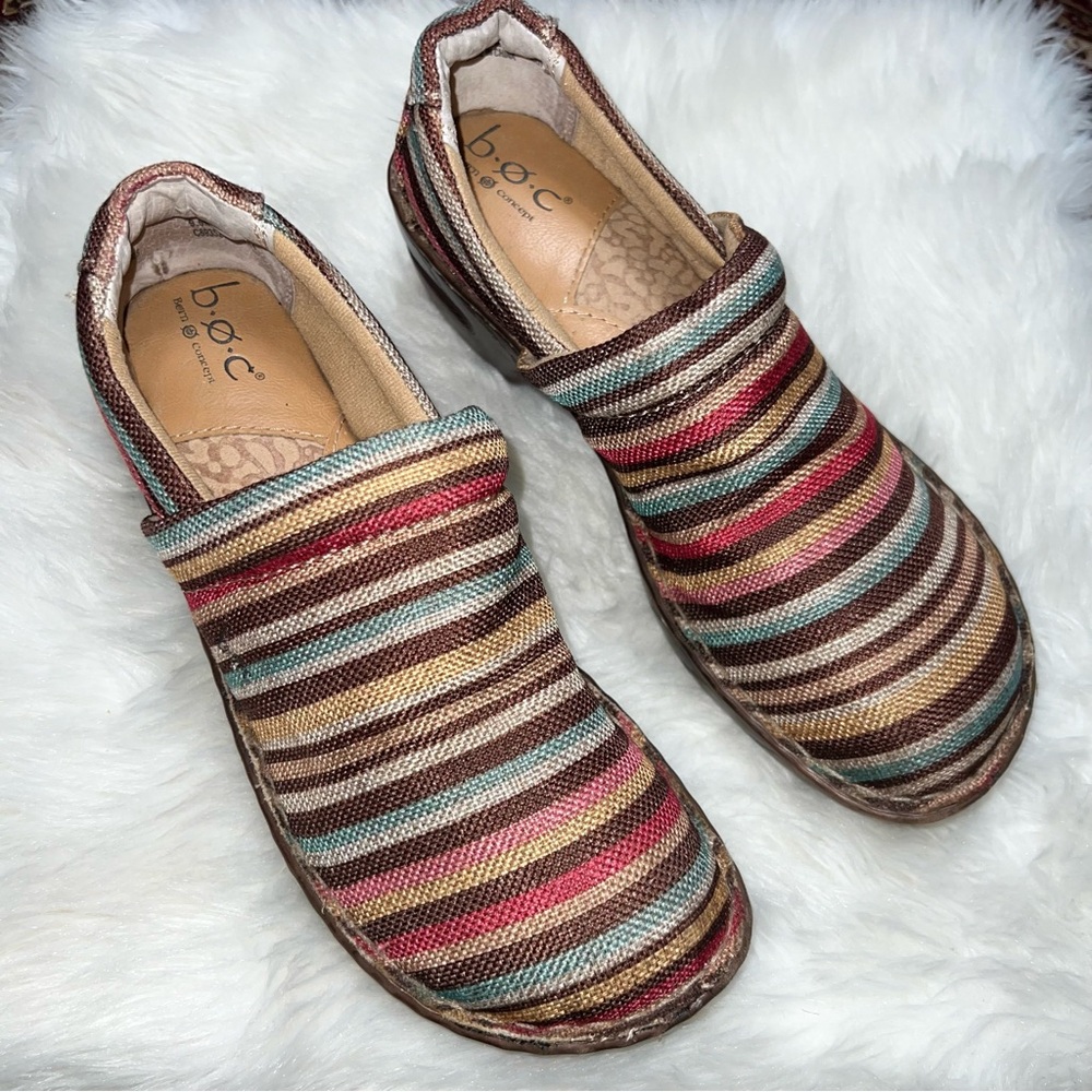 B.O.C Born Concept Nursing Shoes Nursing Clogs Nadiyya Multicolor Boho Size  9.5